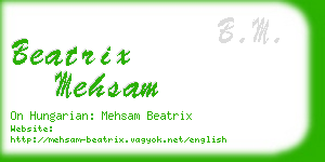 beatrix mehsam business card